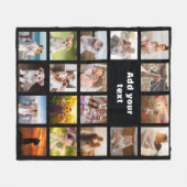 18フォトパーソナライズされたコラージュフリースブランケット フリースブランケット (正面(横))