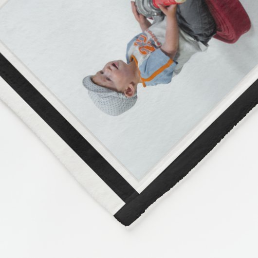 18フォトパーソナライズされたコラージュモダントレンディーブラック フリースブランケット (角)