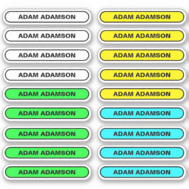 18フルネームスリップまたは滑ることラベル – 学生シール シール