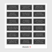 18ブラックゲスト受信者の名前アドレス配送料 シール (シート)