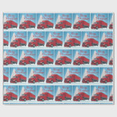 18ホイーラートラックとトレーラービッグリグクリスマス ラッピングペーパー (フラット)