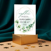 18モダンエレガント歳の誕生日 |緑ガーリー色 招待状