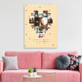 18モダンハート型フォトコラージュ キャンバスプリント (インサイチュ (リビング))