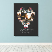 18モダンハート型フォトコラージュ キャンバスプリント (インサイチュ (ウッドフロア))