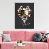 18モダンハート型フォトコラージュ キャンバスプリント (インサイチュ (リビング))