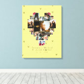 18モダンハート型フォトコラージュ キャンバスプリント (インサイチュ (ウッドフロア))