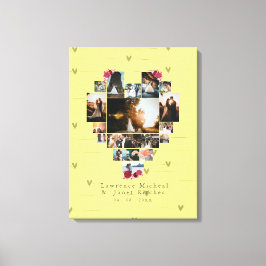 18モダンハート型フォトコラージュ キャンバスプリント