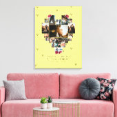 18モダンハート型フォトコラージュ キャンバスプリント (インサイチュ (リビング))