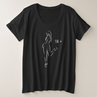18モダン +ブラック プラスサイズTシャツ
