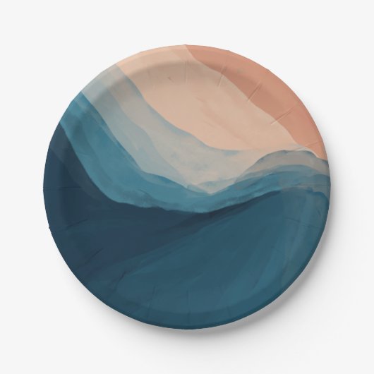 18ユニーク番目の誕生日海をテーマにした青紙プレート ペーパープレート (正面)