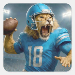 #18ライオンサッカー選手 スクエアシール