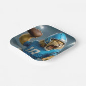 #18ライオンサッカー選手 ペーパープレート (傾斜あり)