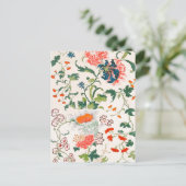 18世中国の紀半ばの花柄 ポストカード (スタンド正面)