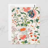 18世中国の紀半ばの花柄 ポストカード (正面/裏面)