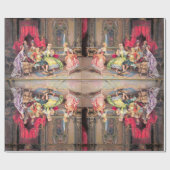 18世紀な場面アンティークのヴィンテージ ラッピングペーパー (フラット)