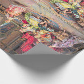 18世紀な場面アンティークのヴィンテージ ラッピングペーパー (角)