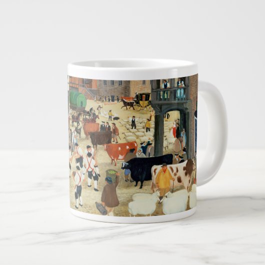 18世紀なMayfairの家畜市 ジャンボコーヒーマグカップ (正面右)