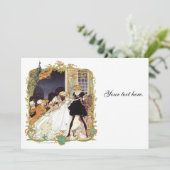 18世紀のおとぎ話のようなウェディング ペコックの招待状 招待状 (スタンド正面)