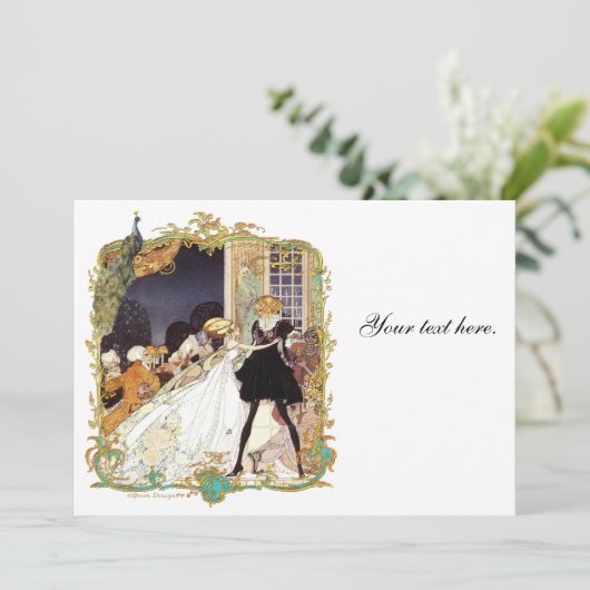 18世紀のおとぎ話のようなウェディング ペコックの招待状 招待状 (スタンド正面)