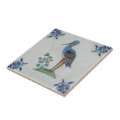 18世紀のデルフトポリクロムストーク?ヘロン?レプロ タイル (側面)