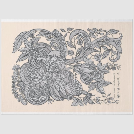 18世紀のファブリックデザイン 薄葉紙 (正面)