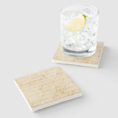 18世紀のヴィンテージのフランスので旧式な原稿の背景 ストーンコースター (横)