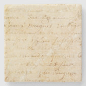 18世紀のヴィンテージのフランスので旧式な原稿の背景 ストーンコースター (正面)