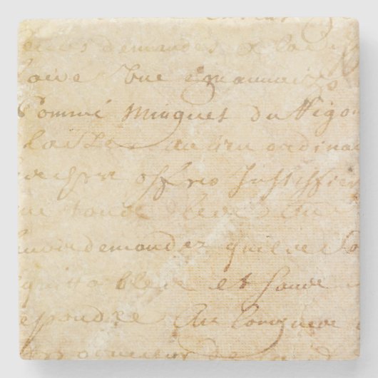 18世紀のヴィンテージのフランスので旧式な原稿の背景 ストーンコースター (正面)