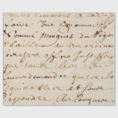 18世紀のヴィンテージのフランスのな原稿のグランジな硫酸紙 ラッピングペーパー (フラット)