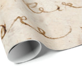 18世紀のヴィンテージのフランスのな原稿のグランジな硫酸紙 ラッピングペーパー (ロールコーナー)