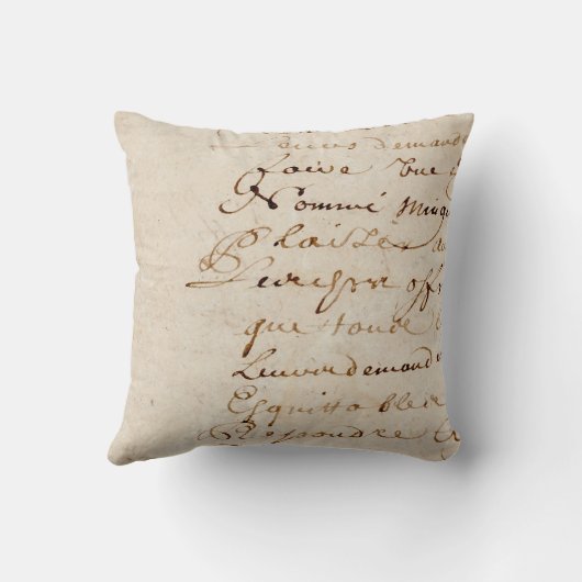 18世紀のヴィンテージのフランスのな原稿のレトロの硫酸紙 クッション (裏面)