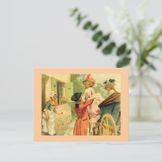 18世紀のヴィンテージスタイルのカードパーティ招待状 招待状 (スタンド正面)