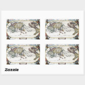 18世紀の世界地図の回転 長方形シール (シート)