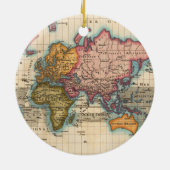 18世紀の古地図 世界地図 セラミックオーナメント (裏面)
