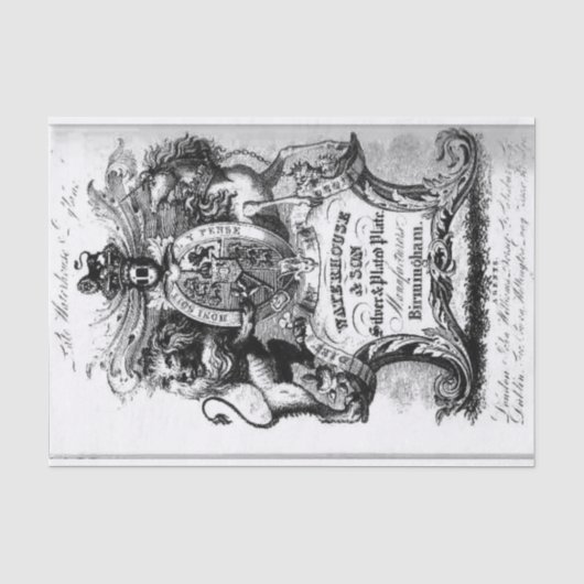 18世紀の商取引ビジネスカード 薄葉紙 (正面)