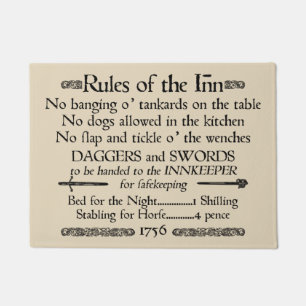 18世紀の宿屋の看板の規則 ドアマット