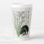 18世紀の日本の植物画のカエル・ヒキガエル カフェラテマグ (正面)