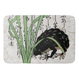 18世紀の日本の植物画のカエル・ヒキガエル バスマット