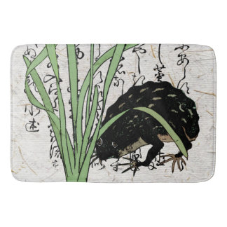 18世紀の日本の植物画のカエル・ヒキガエル バスマット