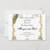 18世紀の結婚式・仮面舞会招待状 出欠カード (裏面)