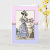 18世紀の美しい女性がハッツで誕生日カード カード (黄色い花)