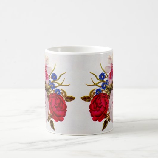 18世紀の花束花 コーヒーマグカップ (中央)