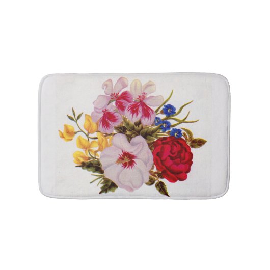 18世紀の花束花 バスマット (正面)