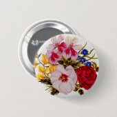 18世紀の花束花 缶バッジ (正面&裏面)
