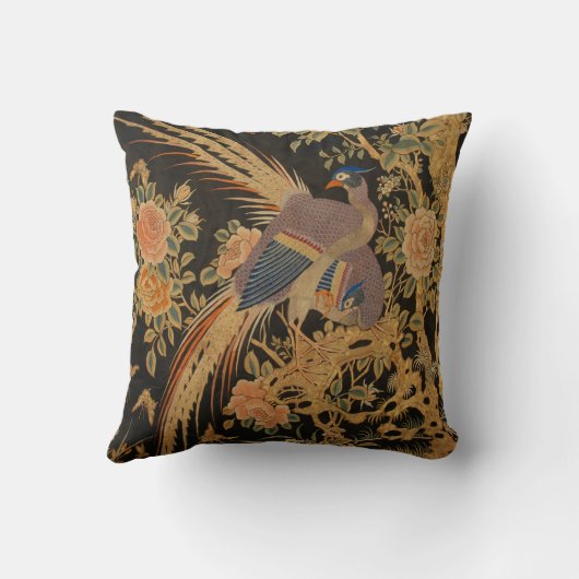 18世紀キジ日本のの装飾の枕 クッション (裏面)