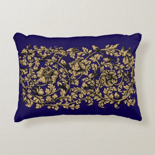 18世紀バロック・ロココつる植物&バードパターン アクセントクッション (正面)