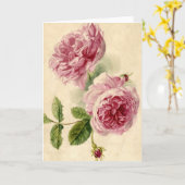 18世紀ピンクローズ勉強 カード (黄色い花)