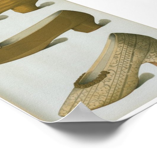 18世紀ファッションビクトリアンシューズプレートX VI ポスター (角)