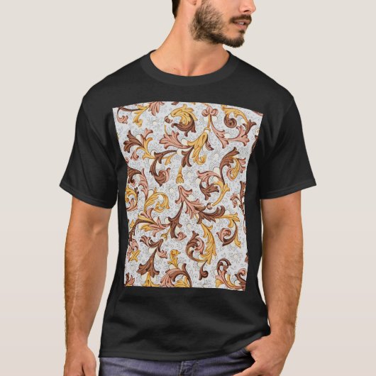 18世紀フローラ:ヴィンテージ壁紙 Tシャツ (正面)