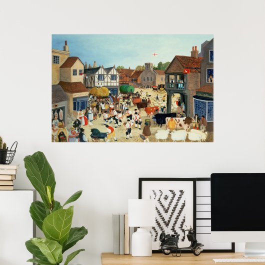 18世紀メイフェア牛市場 ポスター (ホームオフィス)